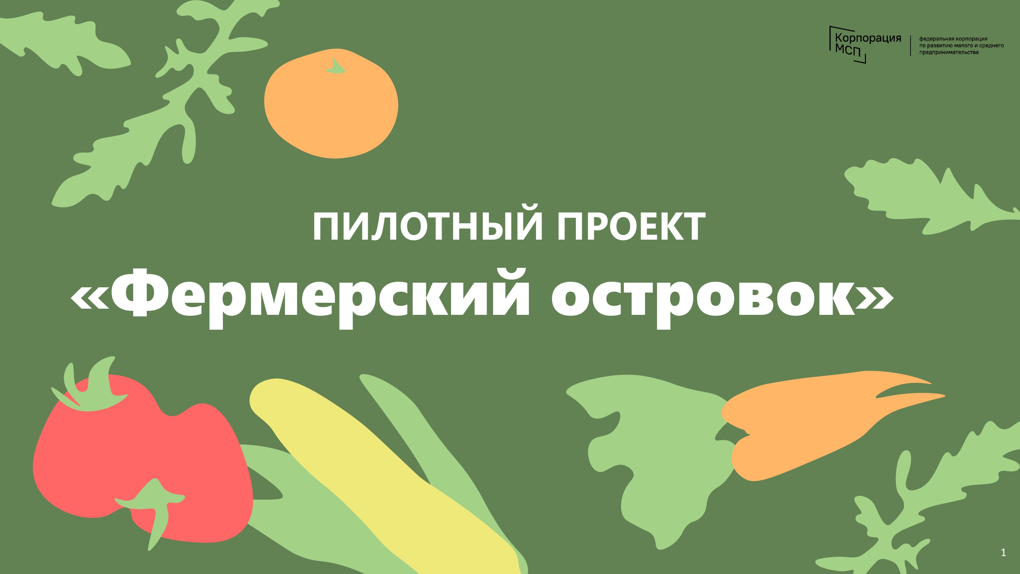 О пилотном проекте АО "Корпорация "МСП" "Фермерский островок"
